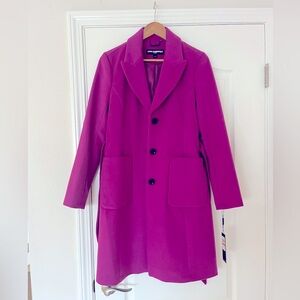 Karl Lagerfeld Vibrant Magenta Pea Coat
